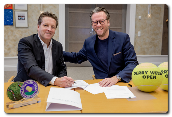 Look forward to the cooperation: Ralf Weber (left), Tournament Director of the GERRY WEBER OPEN, and Philip Harting, Board Chairman of the HARTING Technology Group
