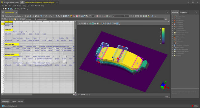 Intuitive application setup and execution on true 3D point cloud images.