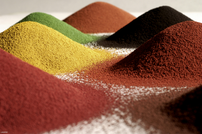 The fields of application for synthetic iron and chromium oxide pigments from specialty chemicals company LANXESS are broad. Bayferrox and Colortherm are the main product groups used for coloration in the construction, paints and coatings and plastics industry. These high-tinting-strength inorganic pigments are produced according to strict sustainability criteria. Photo: LANXESS AG