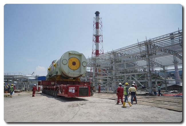 Mammoet transported and installed a gas turbine and gas turbine generator for General Electric’s Tambok Lorok power plant project. 