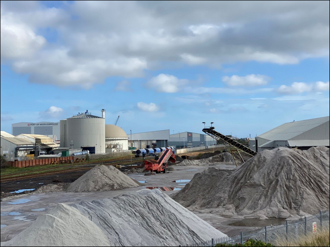 Salt stocks at Cobra Middlesbrough, an 8-acre site recently acquired by AV Dawson 