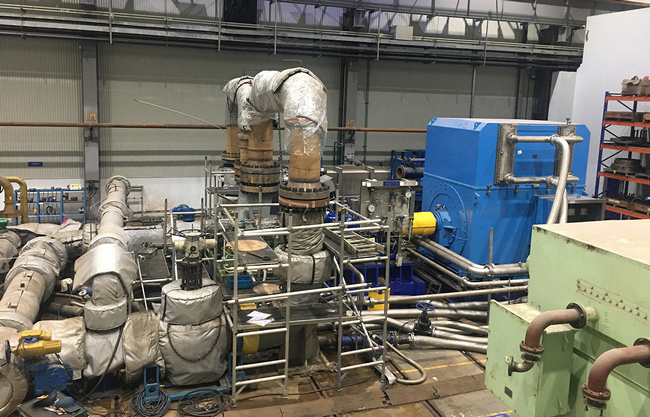 One of the feedwater pumps underwent a thermal shock test as part of the project delivery